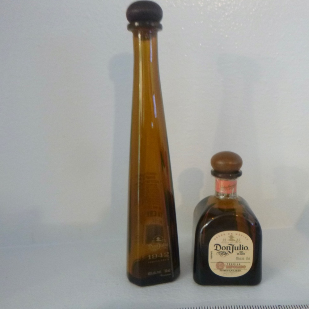 2 MINI DON JULIO TEQULIA BOTTLES REPASADO & 1942